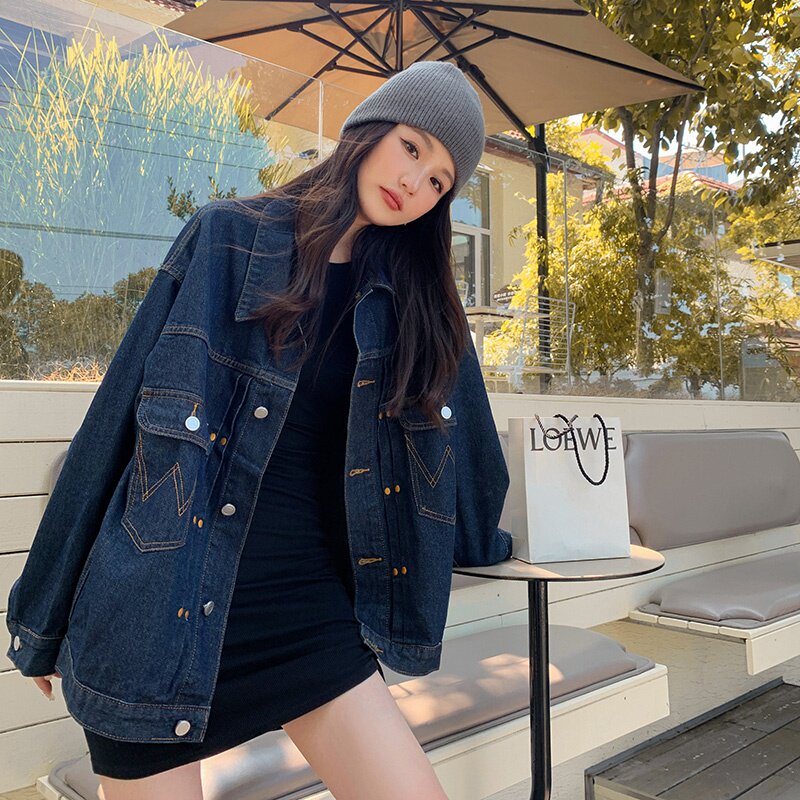 现货私服复古刺绣设计款牛仔外套廊形休闲韩版297-8031-P145-K198图片