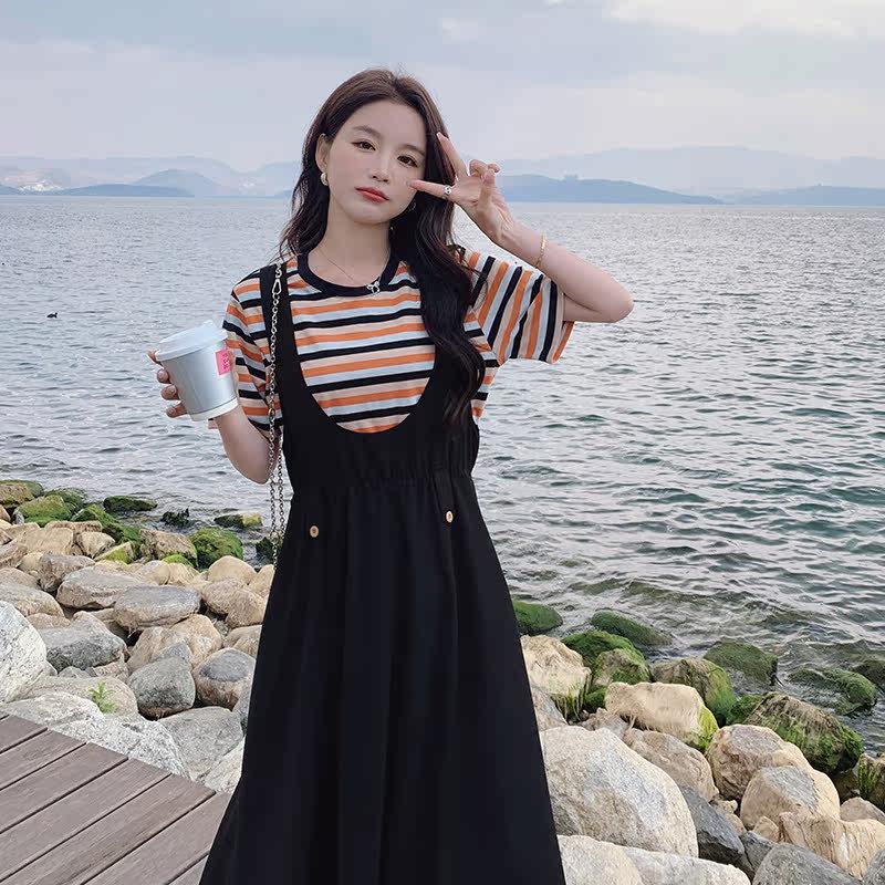 现货新款两件套彩条套装裙297-116-P125-K178,女装套装/套裙,艾艾淮淮