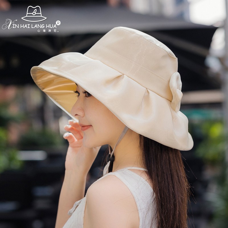夏季遮阳帽子女韩版时尚百搭防紫外线UV防晒帽出游骑车大檐太阳帽