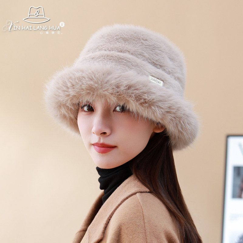 毛绒绒渔夫帽子女秋冬季户外防寒保暖盆帽韩版加绒加厚百搭护耳帽,服饰配件/皮带/帽子/围巾,帽子,淘宝优惠券,粉丝福利购,淘宝优惠卷