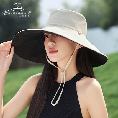 遮阳帽沙滩韩版女春夏季双面可戴