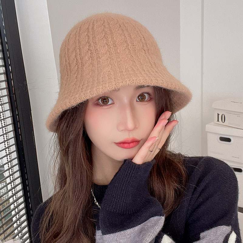 帽子女秋冬天黑色休闲百搭水桶帽日系针织毛线帽韩版渔夫帽盆帽潮