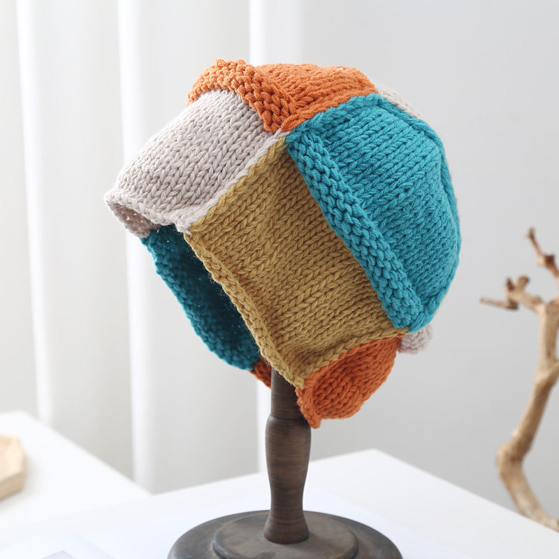 日系可爱撞色拼接手工针织渔夫帽女秋冬天百搭保暖毛线套头贝雷帽,服饰配件/皮带/帽子/围巾,帽子,淘宝优惠券,粉丝福利购,淘宝优惠卷