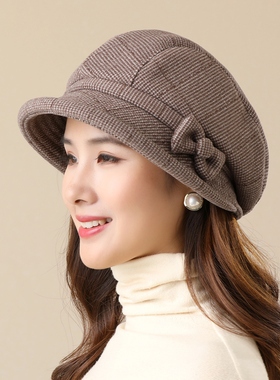 中老年帽子妈妈保暖礼帽奶奶盆帽休闲百搭渔夫帽春女士帽子0123k