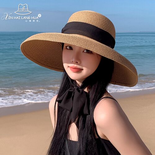 心海浪花草帽海边田园女春夏大檐