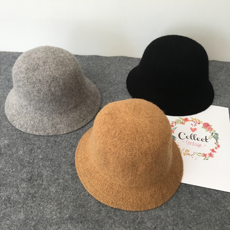 渔夫帽子盆帽可折叠纯色加厚秋冬