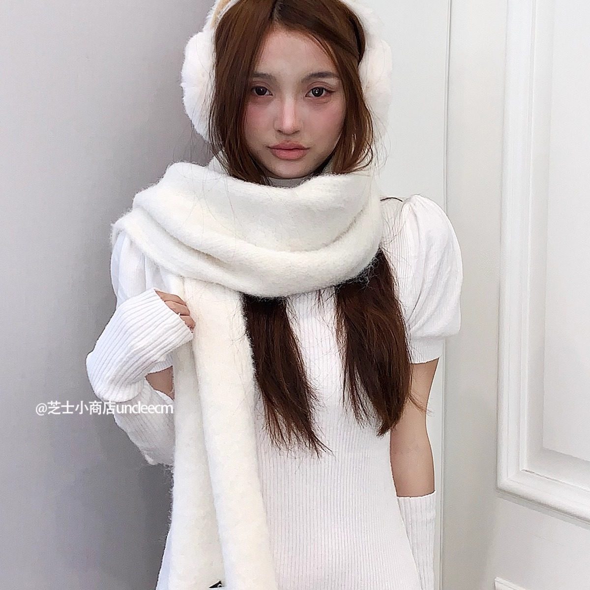 2025秋冬新款韩版ins纯色针织长条围巾女时髦百搭保暖护颈围脖潮,服饰配件/皮带/帽子/围巾,围巾/丝巾/披肩,淘宝优惠券,粉丝福利购,淘宝优惠卷