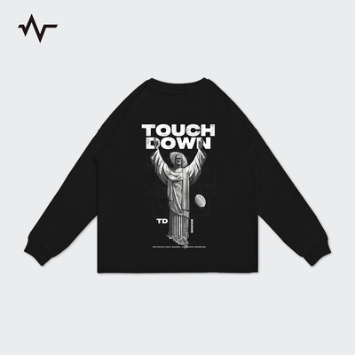 BOUNCE官方2024秋冬印花T恤运动休闲棉质舒适圆领长袖上衣男子