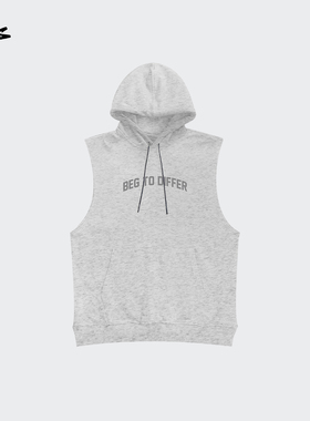 BOUNCE官方BONS2021“不敢苟同”无袖帽衫棉质坎肩背心运动休闲男