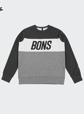 BOUNCE BONS撞色套头卫衣运动休闲圆领拼色长袖套头衫男女情侣装
