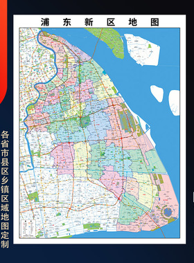 2026新款浦东新区行政地图办公室挂图高清壁贴超大装饰画定制