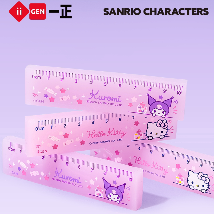一正三丽鸥Hello Kitty卡通尺子橡皮擦可爱粉色学生橡皮尺凯蒂猫儿童库洛米直尺橡皮10cm擦字干净少碎屑象皮图片