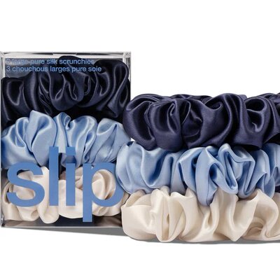 slip 真丝发圈 盒装 大号 香草 矢车菊蓝 靛蓝 各一
