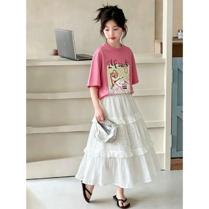 壹妈童装女中大童蕾丝半身裙