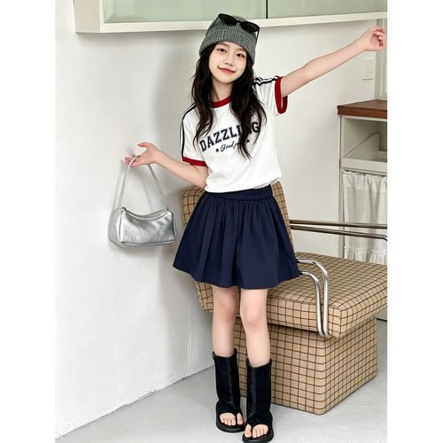 壹妈女中大童夏季T恤半身裙套装
