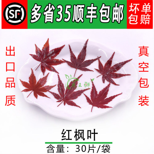 真空真空新鲜枫叶餐饮摆盘装饰