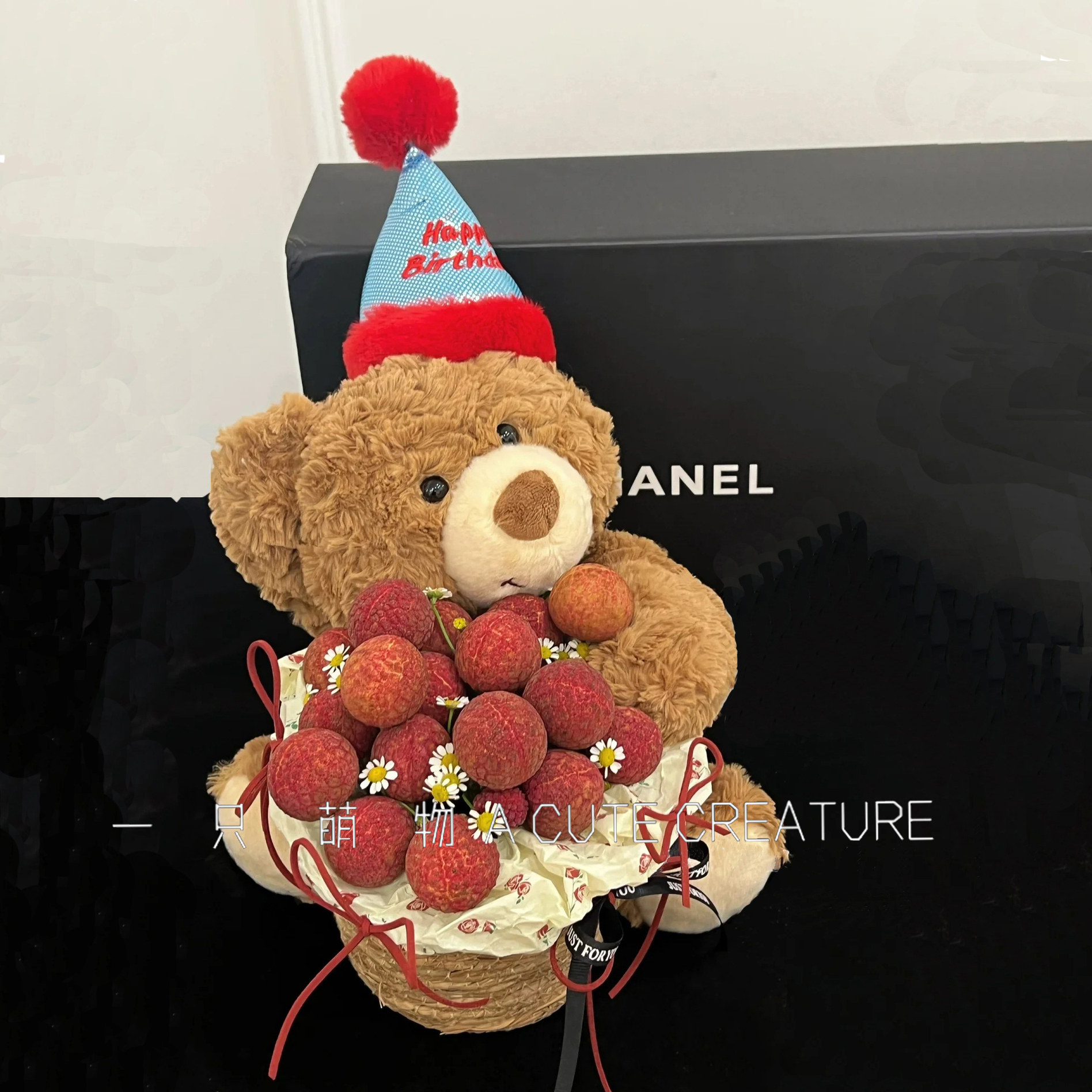 小熊抱抱桶荔枝零食手工diy材料包圣诞情人节送女友闺蜜生日礼物