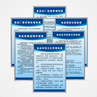 食品安全管理制度 经营安全食品安全卫生检查厨房仓库管理制度牌