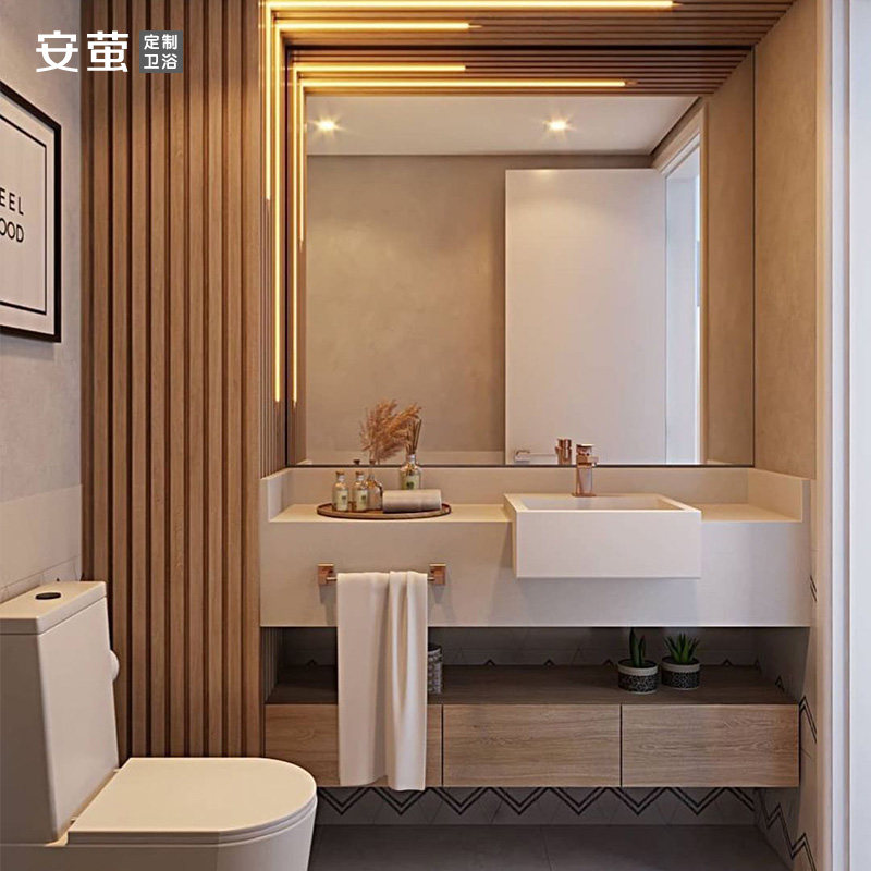 岩板一体盆浴室柜日式洗漱台小户型卫生间定制超窄洗手脸面池组合,家装主材,浴室柜组合,淘宝优惠券,粉丝福利购,淘宝优惠卷