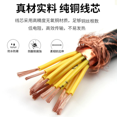 多芯KVVRP屏蔽电缆10 12 14 16 20芯0.5 0.75 1.5RVVP控制信号线