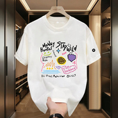 Kyyds MK男女通用韩版 修身 Mrakeai 型印花T恤短袖 圆领通勤风宽松