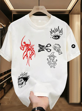 Mrakeai Kyyds MK印花T恤修身型韩版短袖圆领通勤风男女通用个性