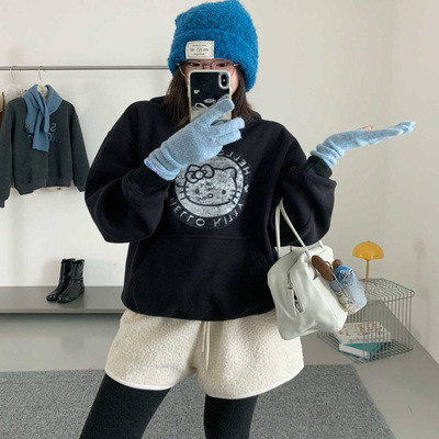 韩系慵懒风卡通印花卫衣