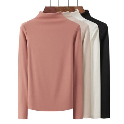 半高领打底衫女内搭纯棉修身女士