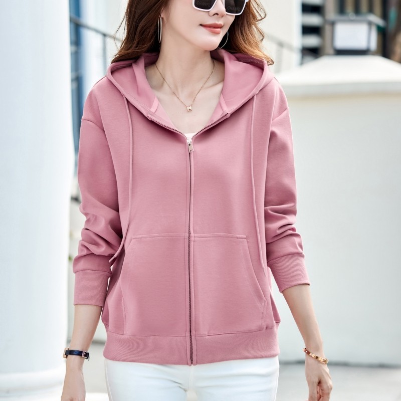 开衫卫衣外套女春秋2026新款爆款加厚宽松休闲连帽拉链上衣