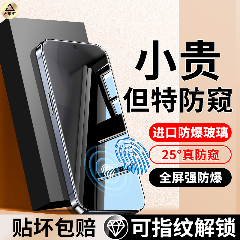 适用opporeno14防窥钢化膜reno14pro手机膜rone全屏覆盖0pp0新款高清14por抗蓝光防偷窥指纹解锁保护贴膜OPPO