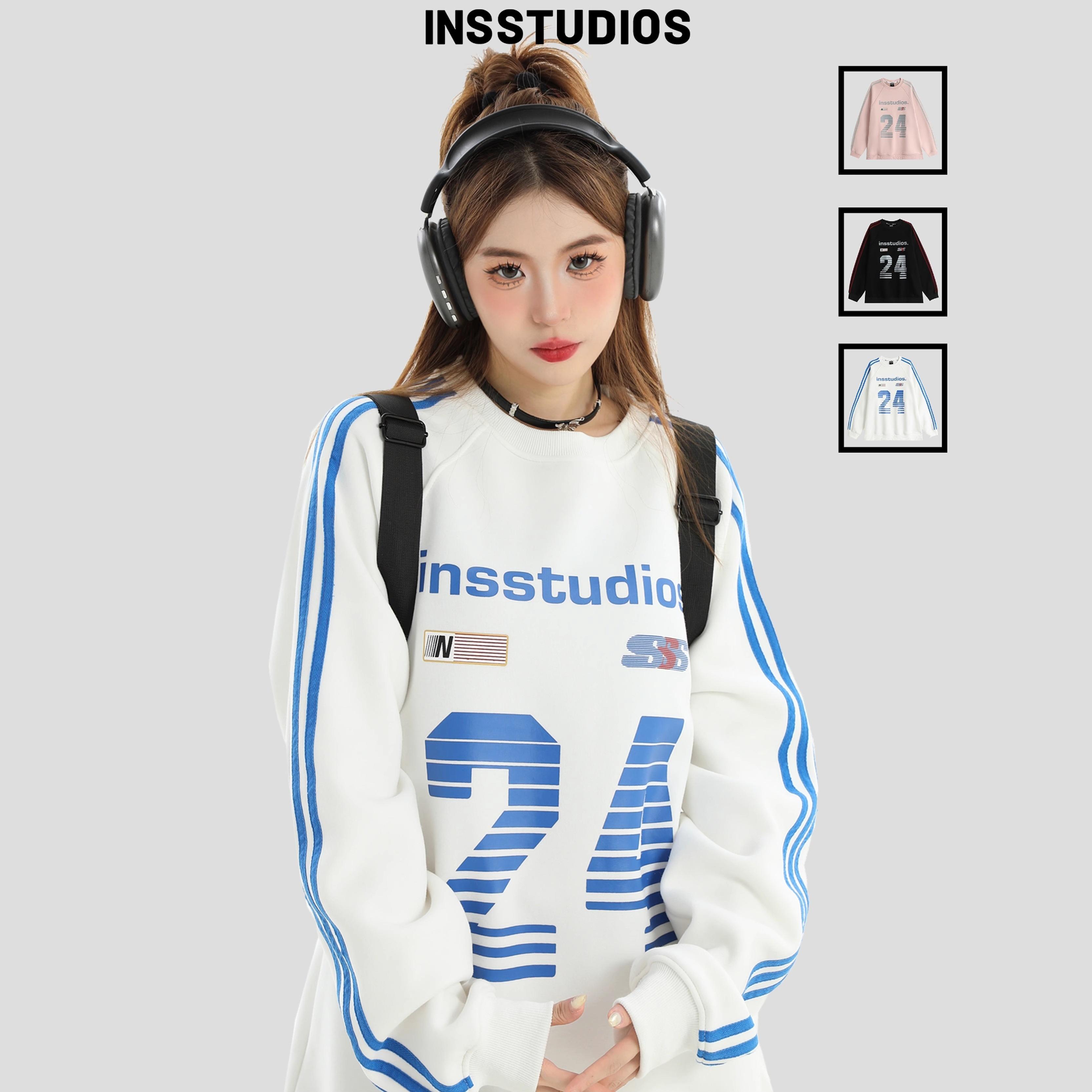 INSstudios三条杠印花圆领卫衣
