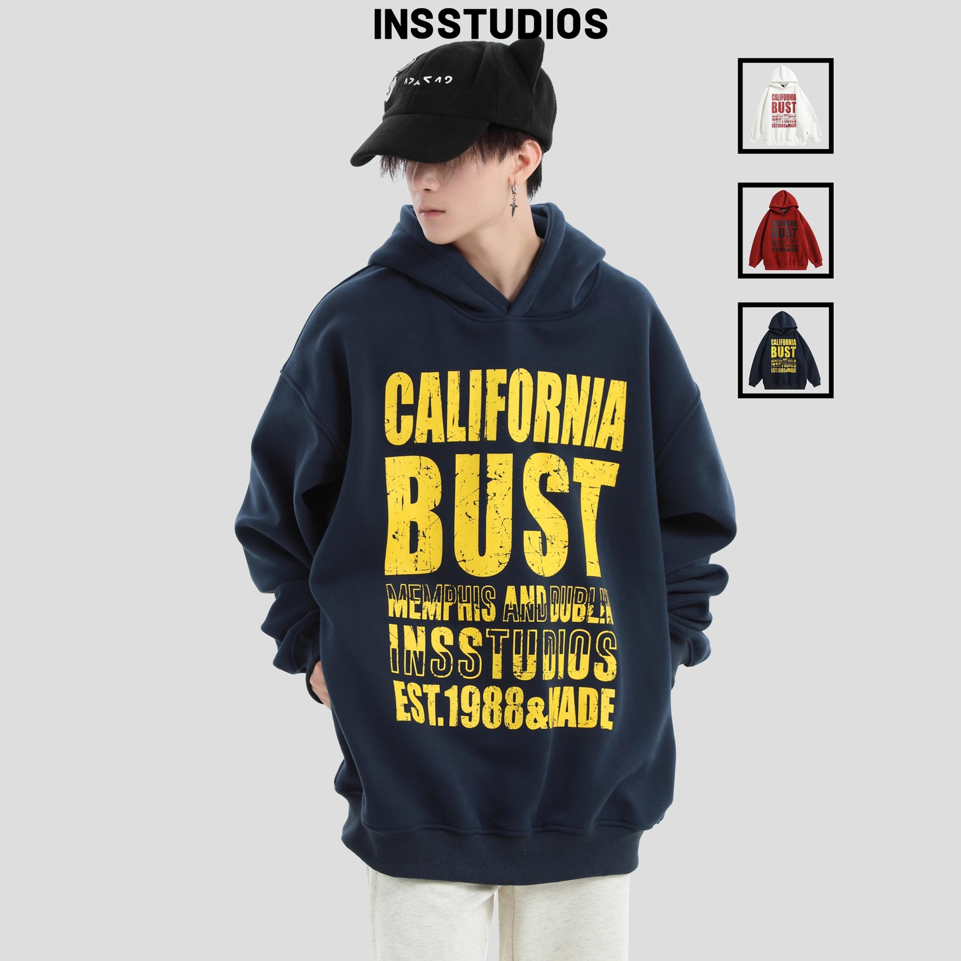 INSstudios斑驳LOGO连帽卫衣