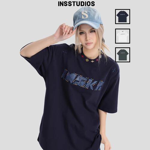 INSstudios几何LOGO贴布绣短袖