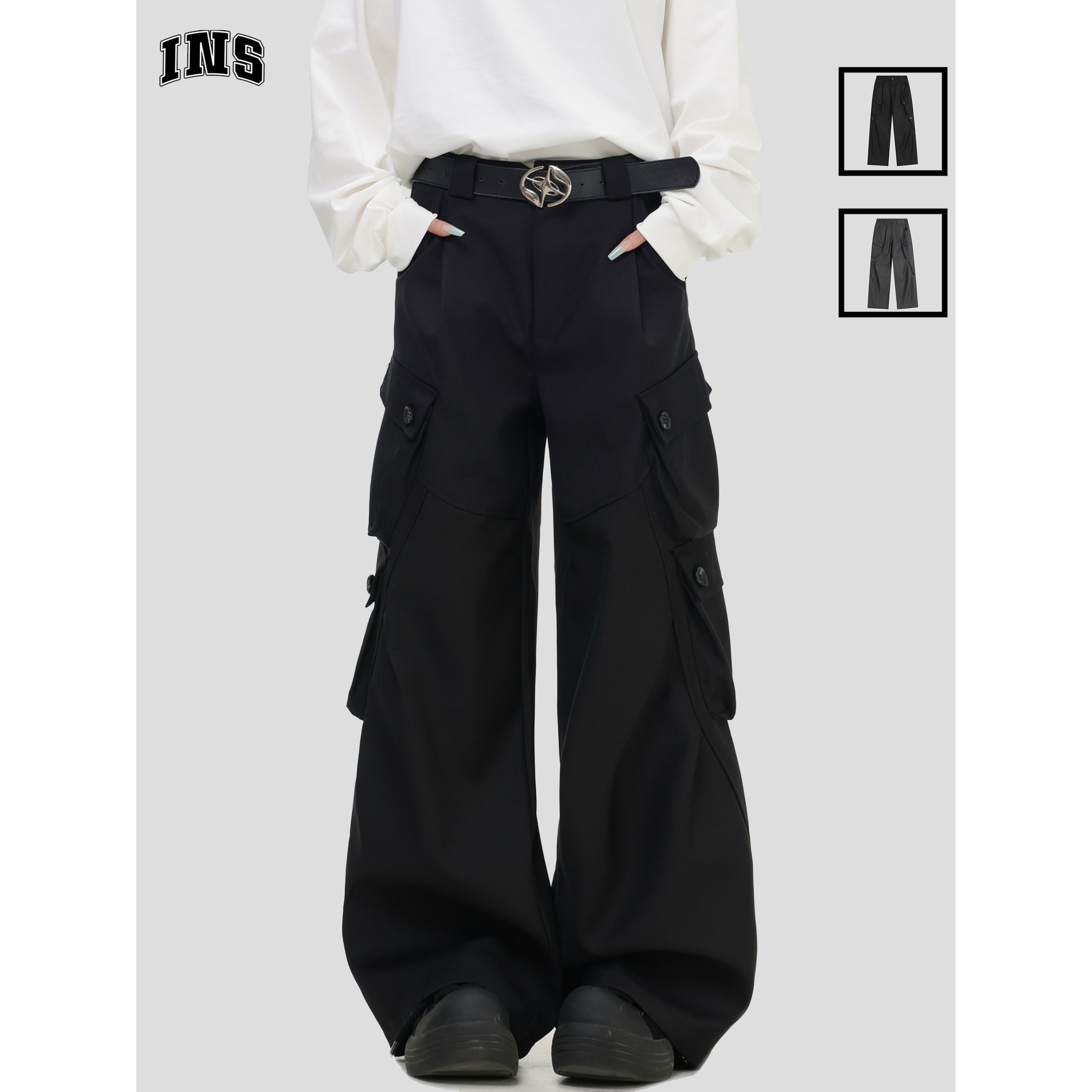 INSstudios大口袋工装休闲西裤