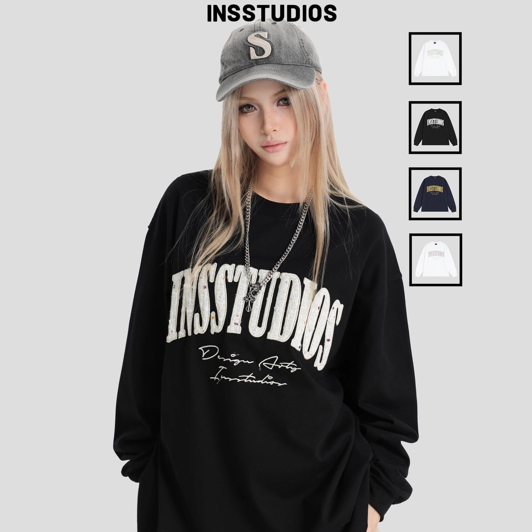 INSstudios彩点贴布刺绣LOGO长袖