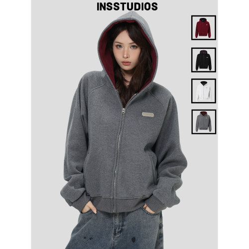 INSstudios「双拼撞色连帽卫衣」
