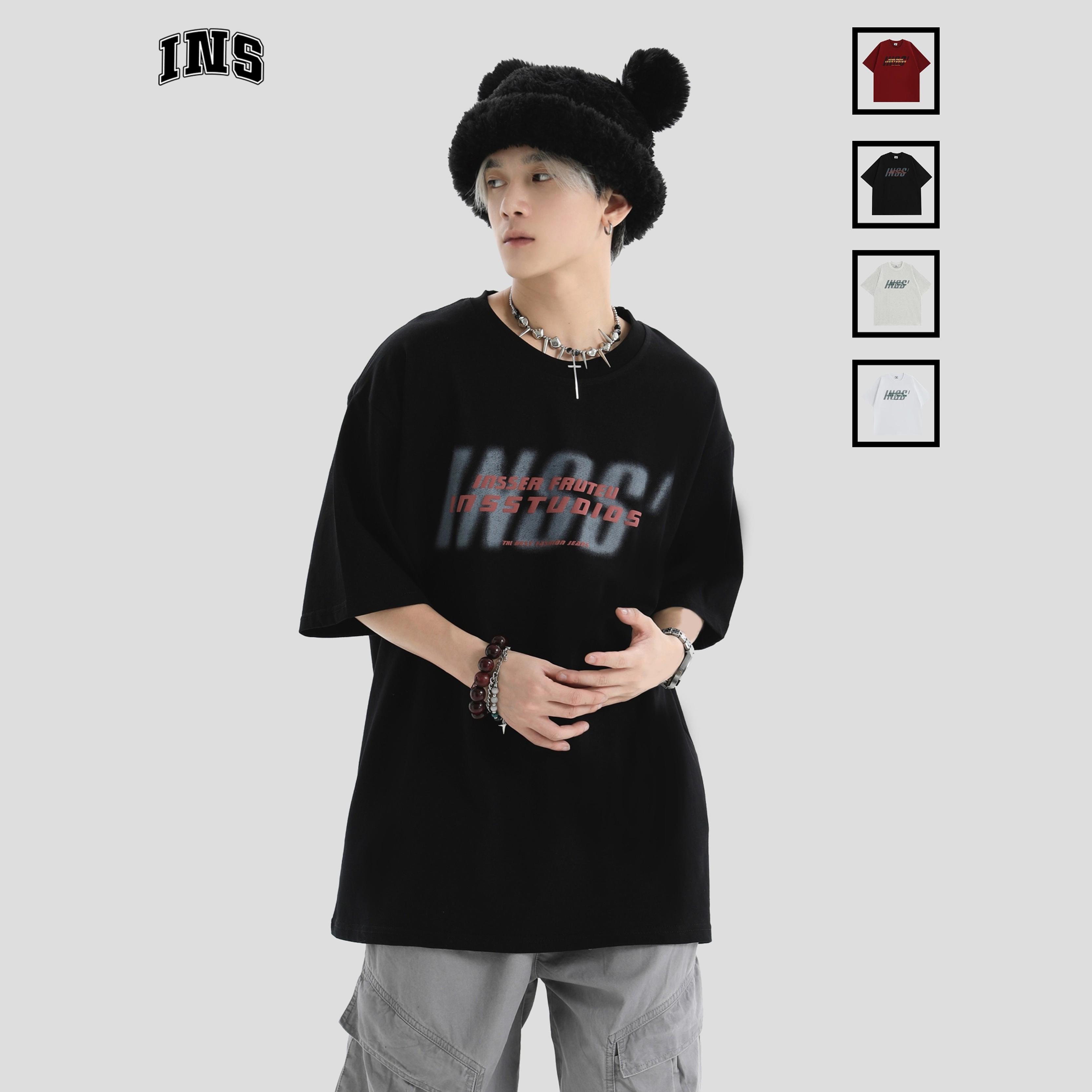 INSstudios复古模糊LOGO发泡短袖