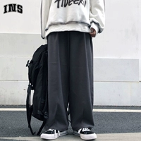 Трендовые брендовые японские ретро однотонные штаны подходит для мужчин и женщин, свободный прямой крой