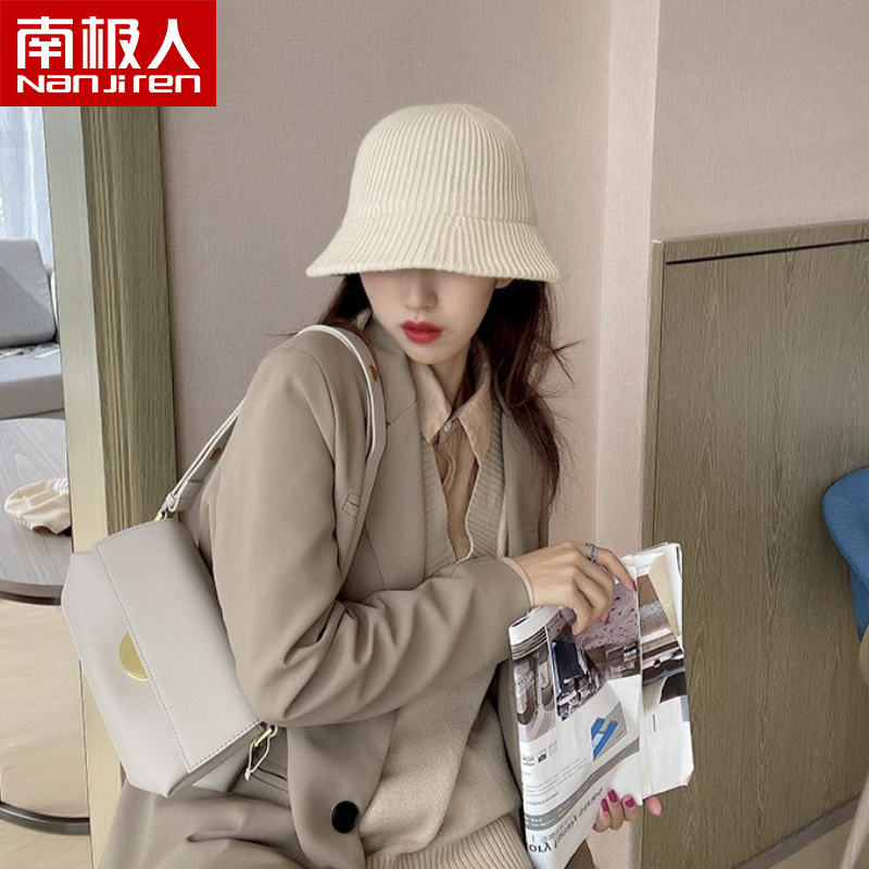 针织渔夫帽女大头围显脸小