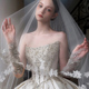 2025新款 告白 婚纱结婚新娘嫁衣重工缎面宫廷公主大拖尾主纱女