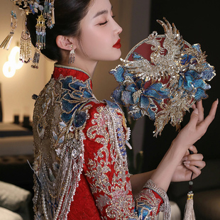 重工华丽蕾丝秀禾服中式 2025新款 新娘服龙凤褂婚服小拖尾 絮笙