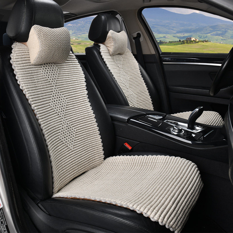 天然纯亚麻汽车坐垫手编夏季凉垫透气小蛮腰座垫逍客奇骏卡罗拉cc