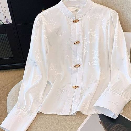 秋季新中式气质长袖提花衬衫1150