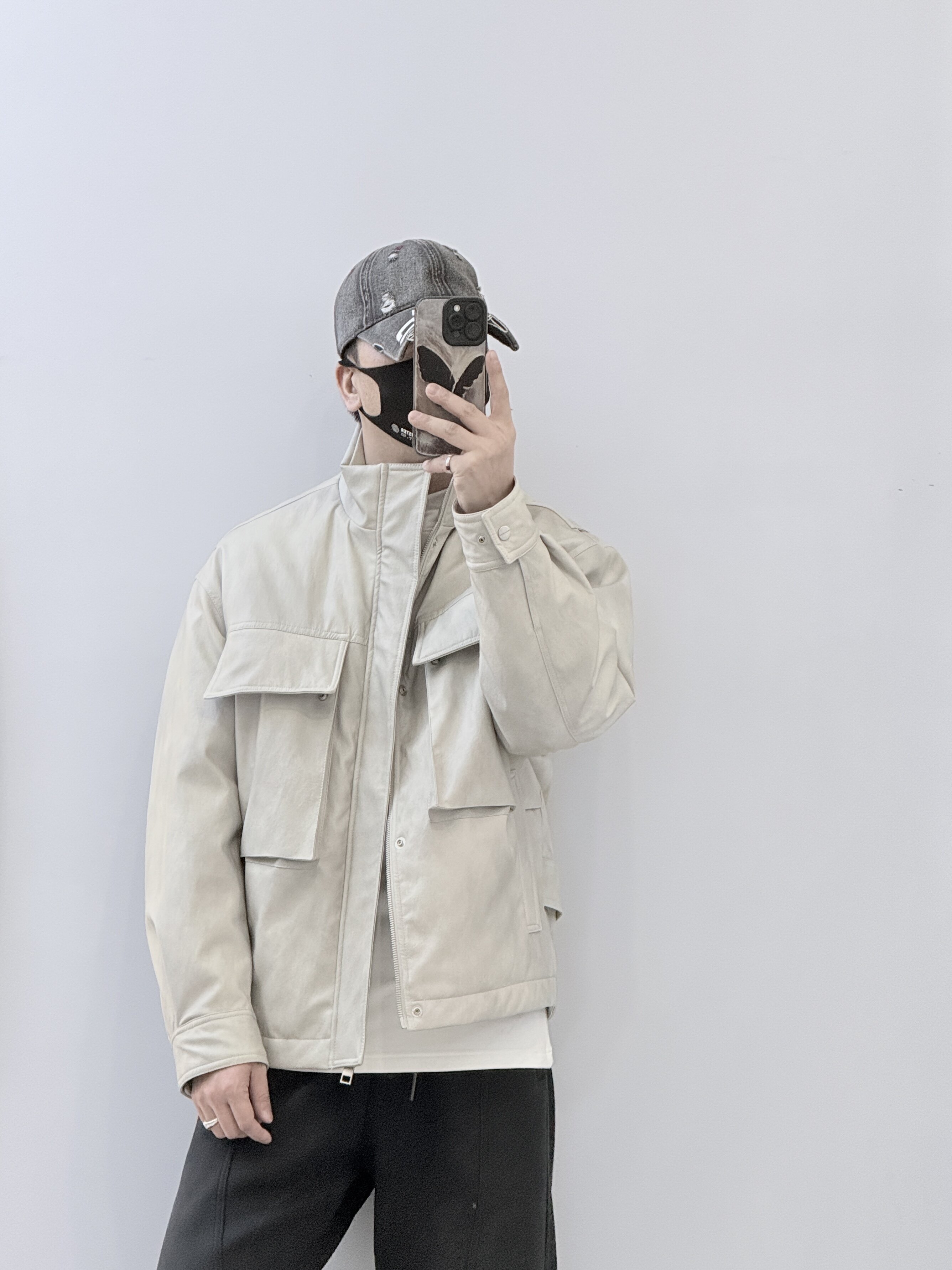 25秋冬新款设计感立领PU羽绒服