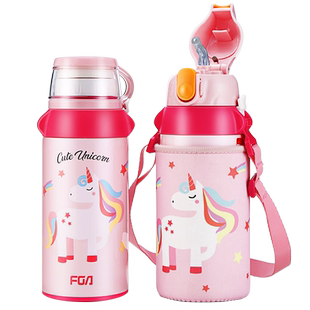 富光儿童保温杯带吸管316不锈钢幼儿园小学生上学专用水壶水杯子