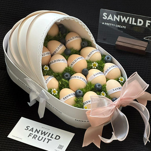 创意摇篮花盒鸡蛋月子伴手礼盒花篮鲜花花束包装盒水果网红空盒子