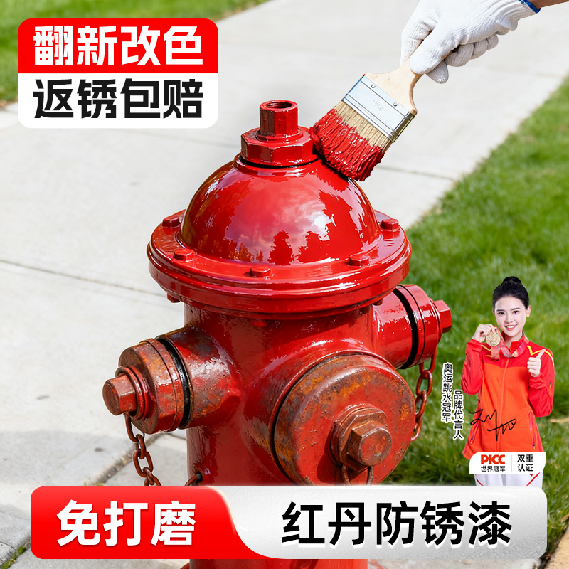 红丹防锈漆金属防腐油漆大门铁栏杆翻新水性漆免打磨铁锈转化剂漆