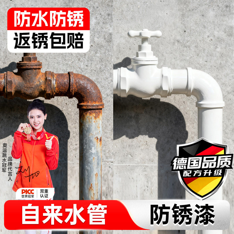 自来水管防锈漆防腐免打磨除锈暖气铸铁水管道专用铁锈转化金属漆