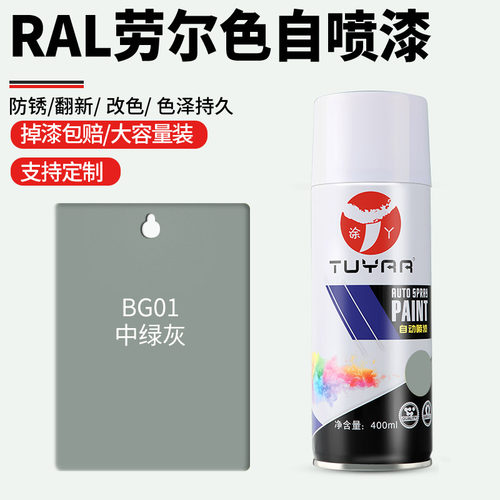 劳尔色中绿灰自喷漆金属漆