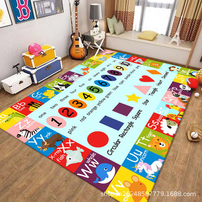 早教中心地垫爬行垫数字字母卡通图案地毯地垫儿童幼儿园趣味垫子